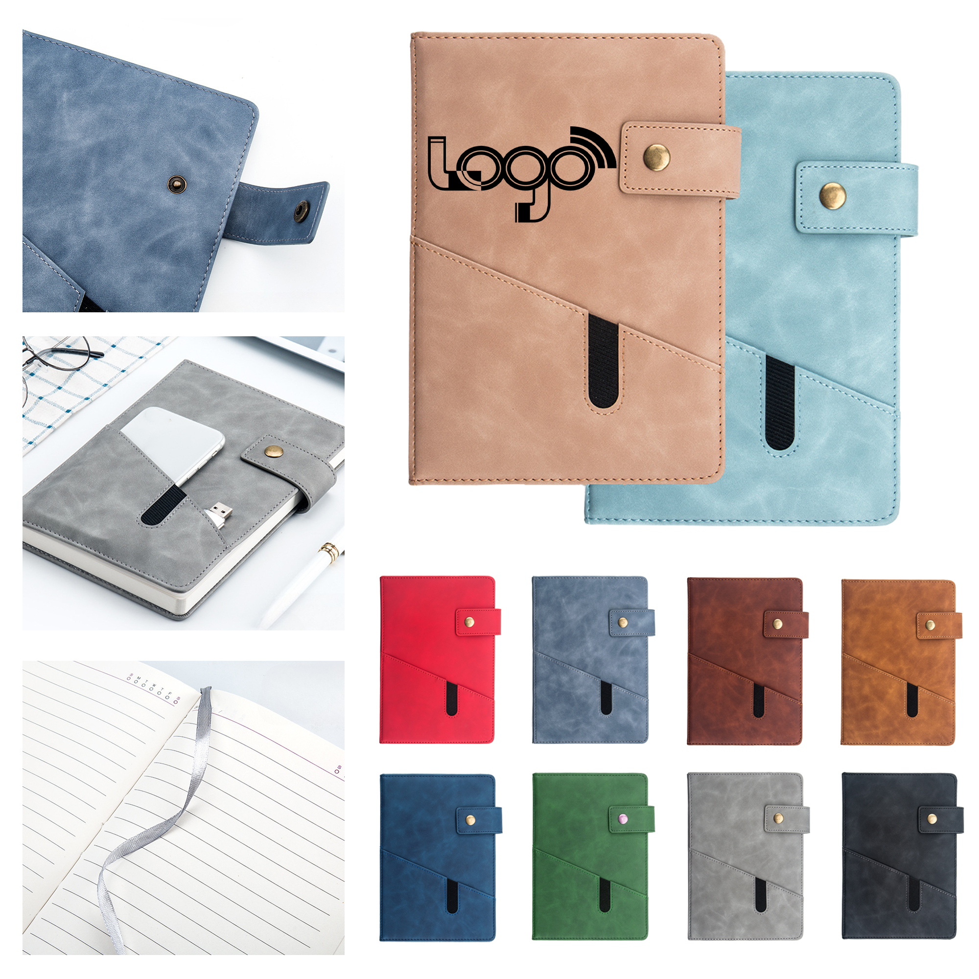 PU Leather Notebook with Buckle Closure 2