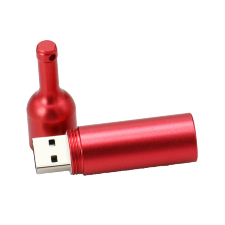 Metal Smooth Winebottle USB Flash Drive 8GB 3