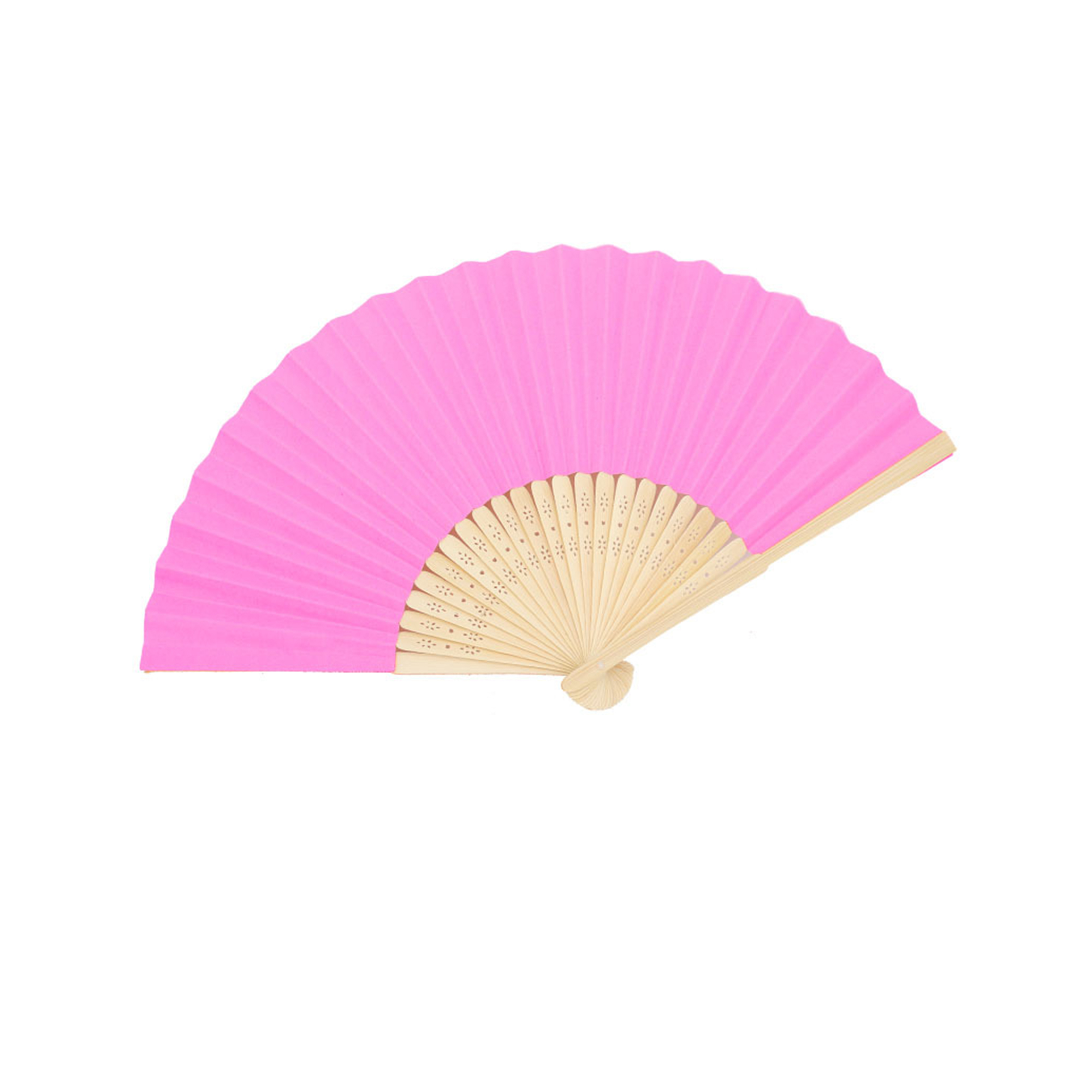 Bamboo Frame Paper Folding Fan Full Color Center Print 6
