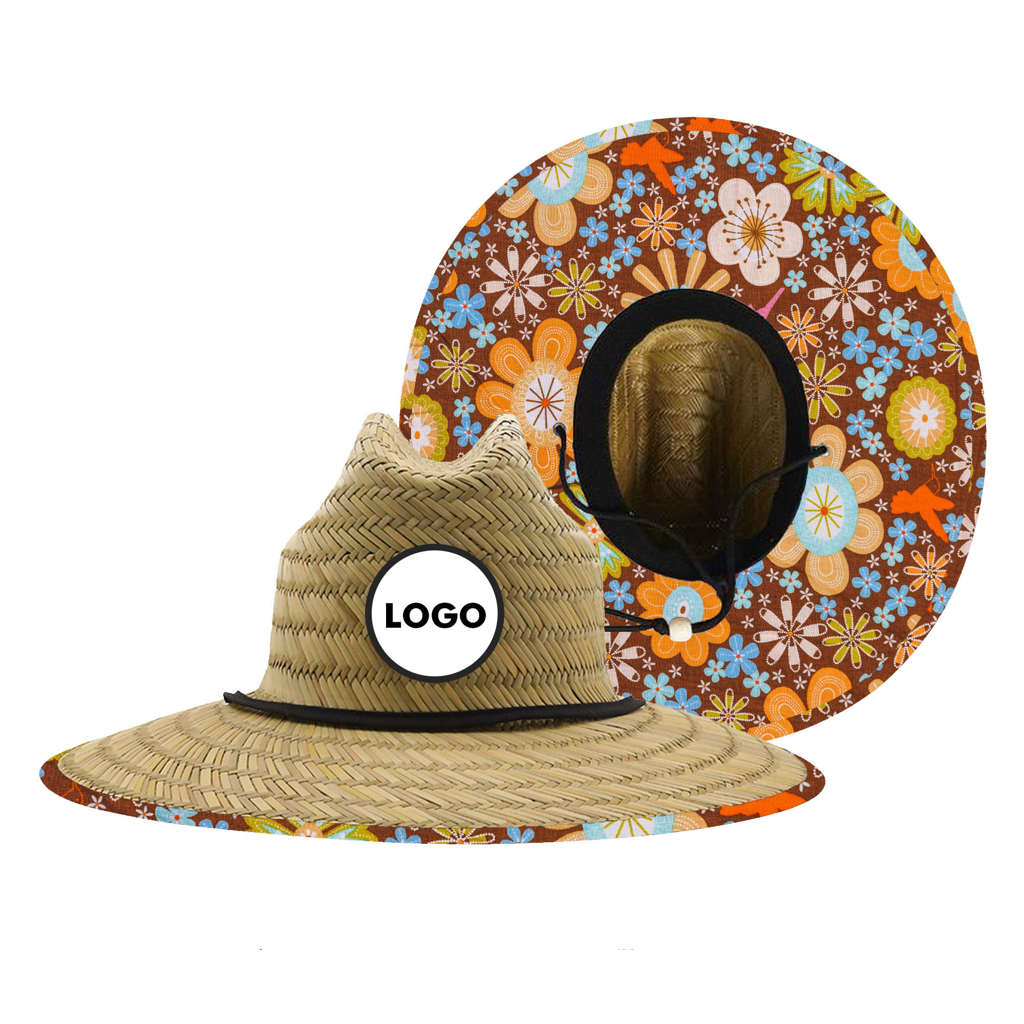 Personalized Logo Straw Sunhat With Patterns 6