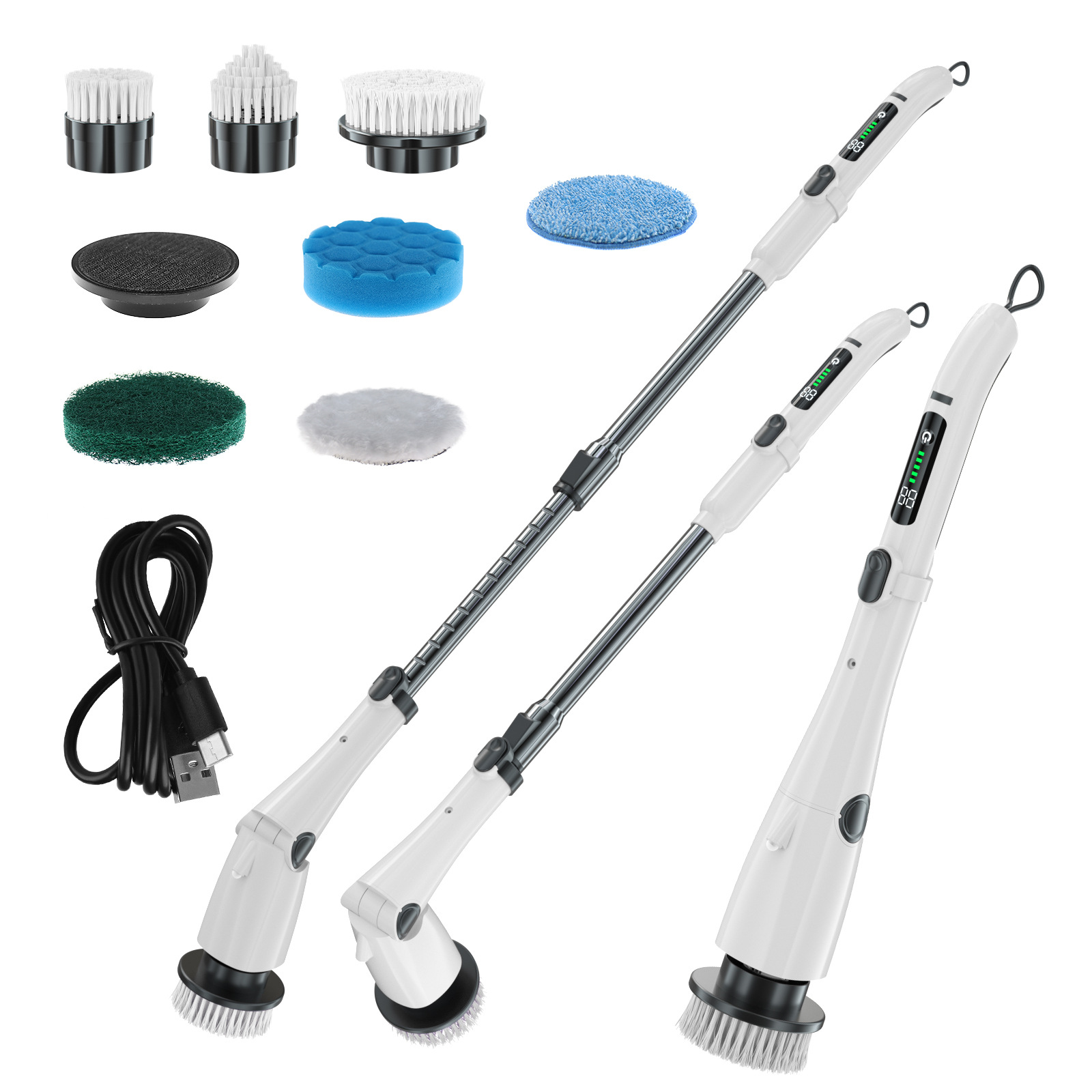 Electric Spin Scrubber with Long Handle 2