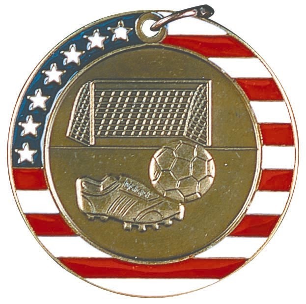 Soccer Stars & Stripes Medal, 2" 2