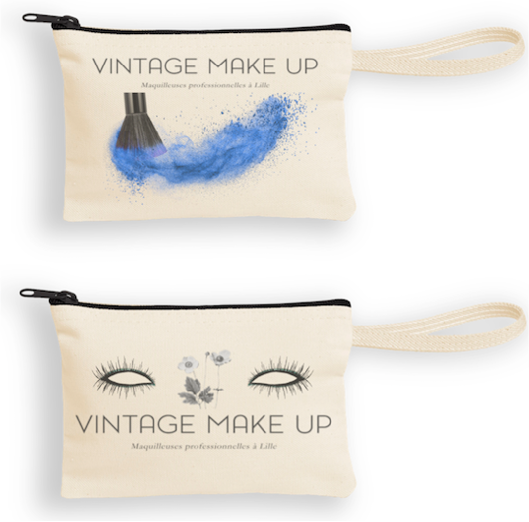 Canvas Wristlet Pouch with Black Zipper 8