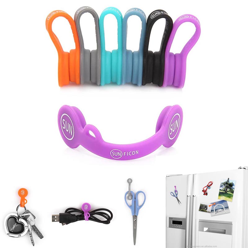 Silicone Magnetic Clips Cable Straps Cord Organizers 1