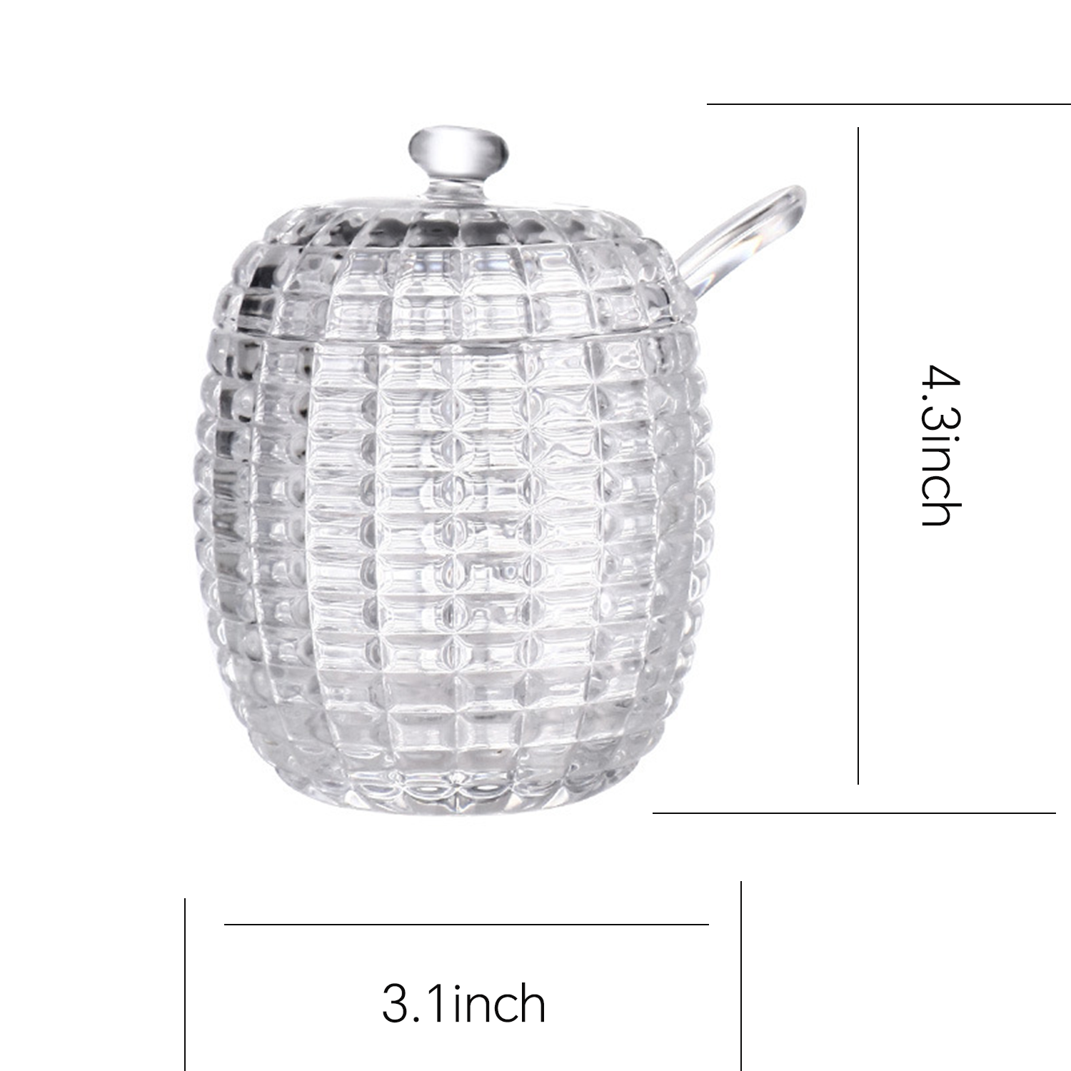 8oz Clear Glass Honey Jar w/ Dipper Stick 4