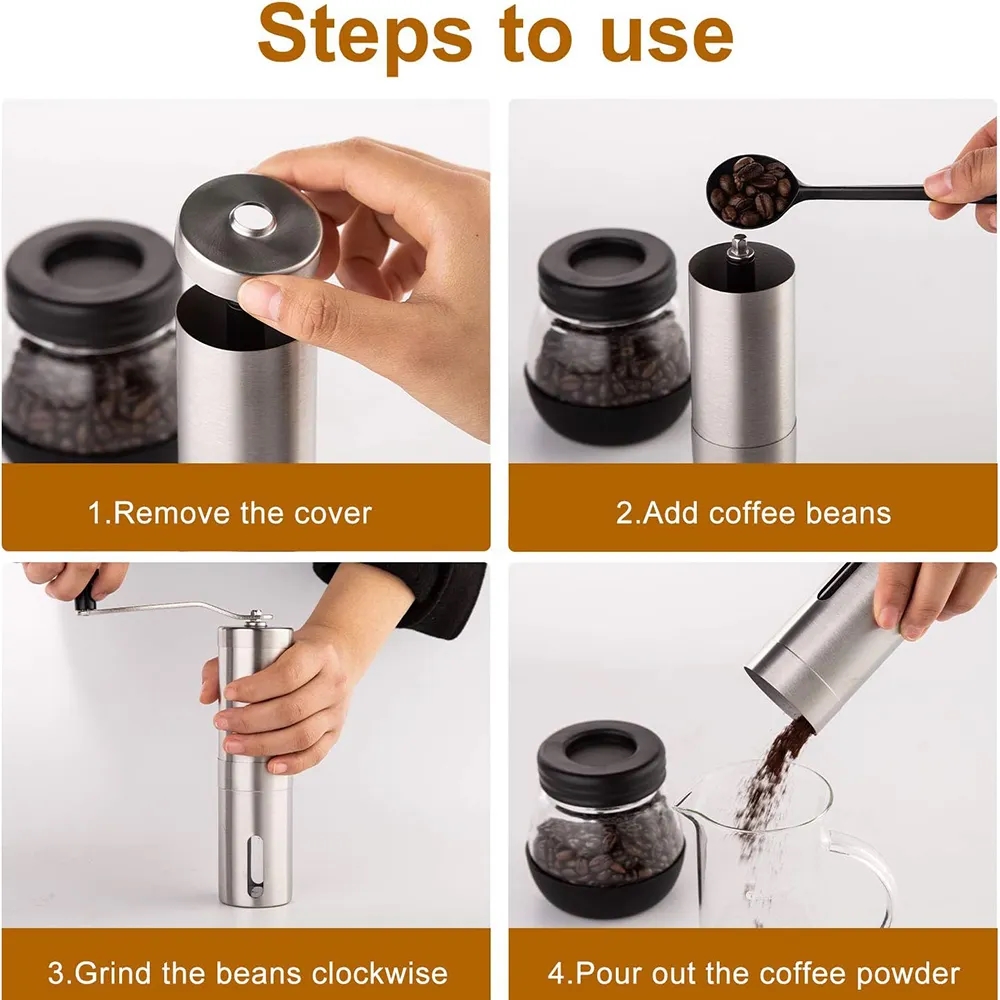 Stainless Steel Manual Coffee Grinder 6