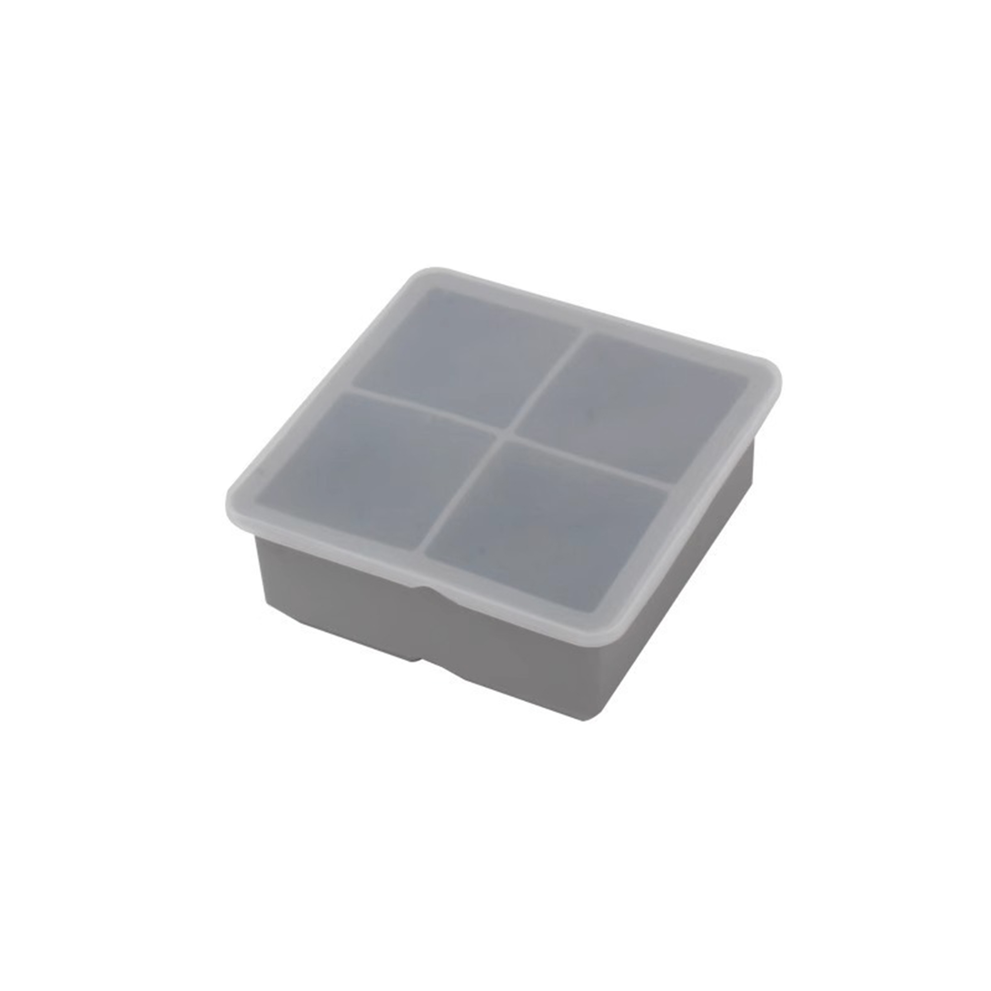 Silicone Extra Large Cube Ice Tray With Protective Lid 4.6" x 4.6" x 2" 2