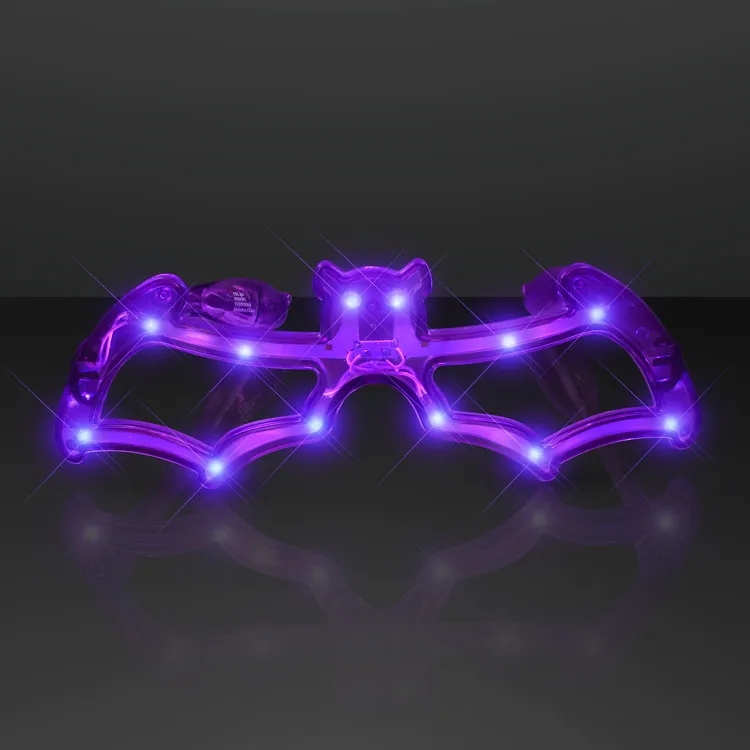 Purple Bat Light Up Eyeglasses, No Lens 3