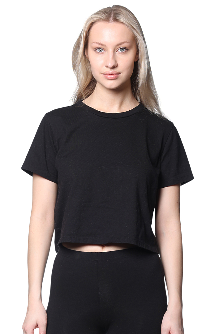 Womens Rib Crop Tee 1