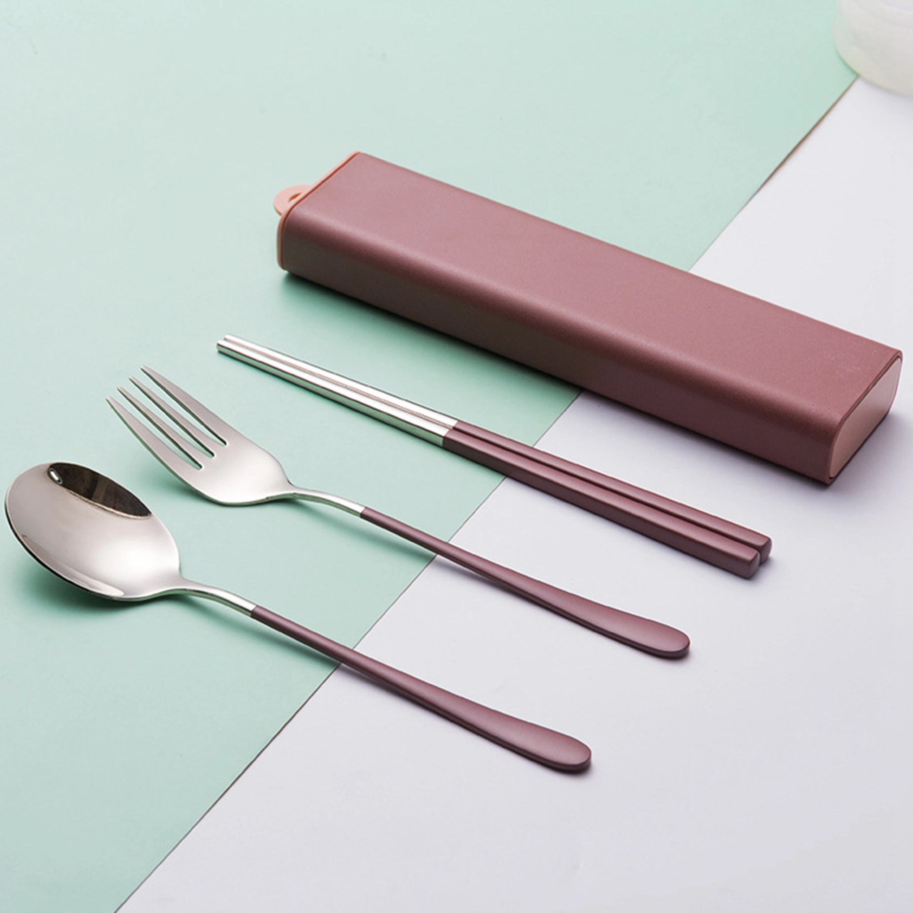 3 Pcs Stainless Steel Travel Utensils Set with Case 7