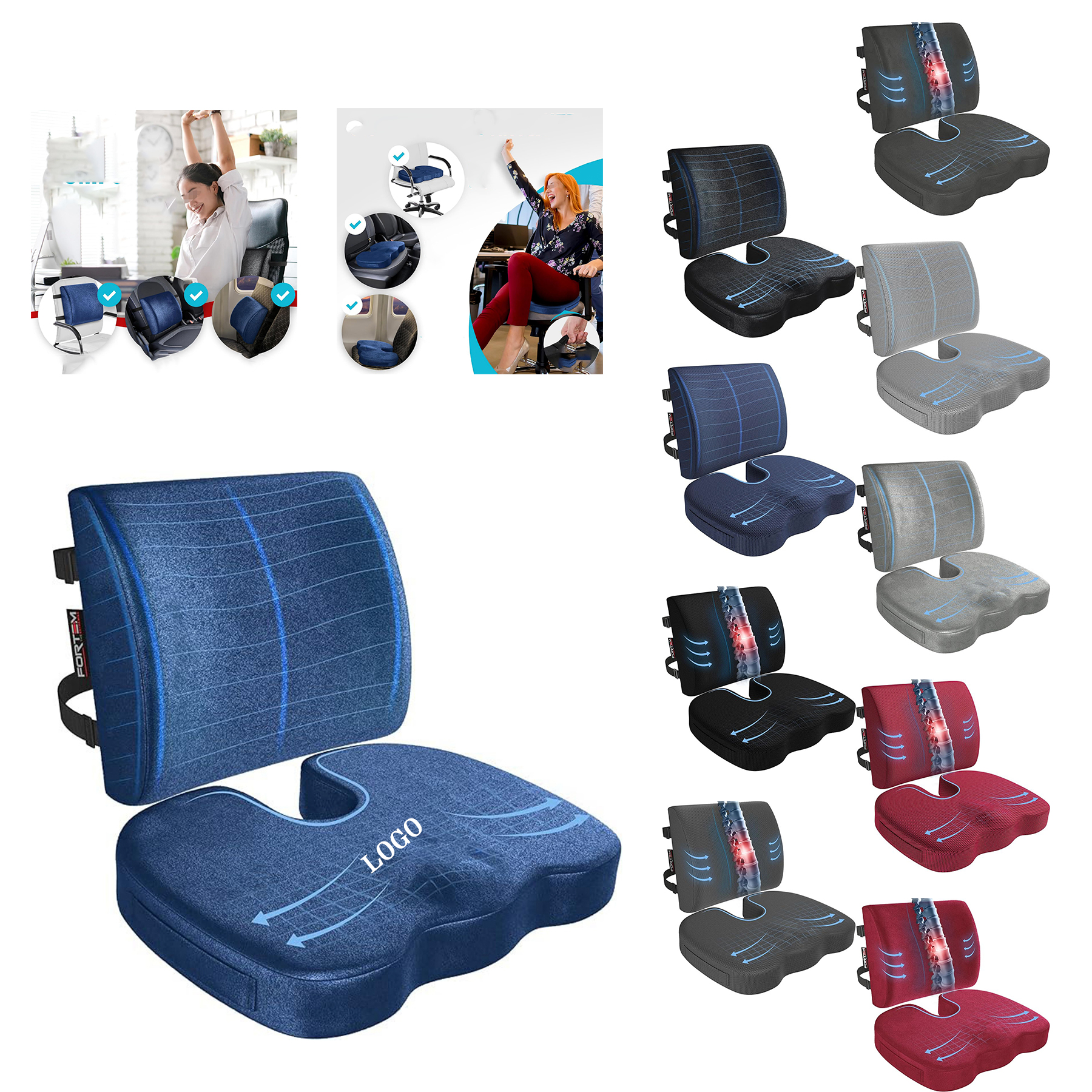 Memory Foam Seat Cushion and Lumbar Support 12