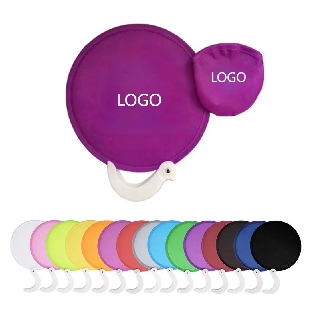 Round Foldable Nylon Advertising Fan With Hand Held 6