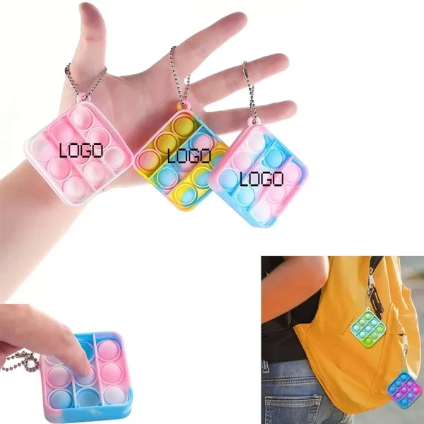 Mini Square Push Pop Bubble Toy Keychain 7