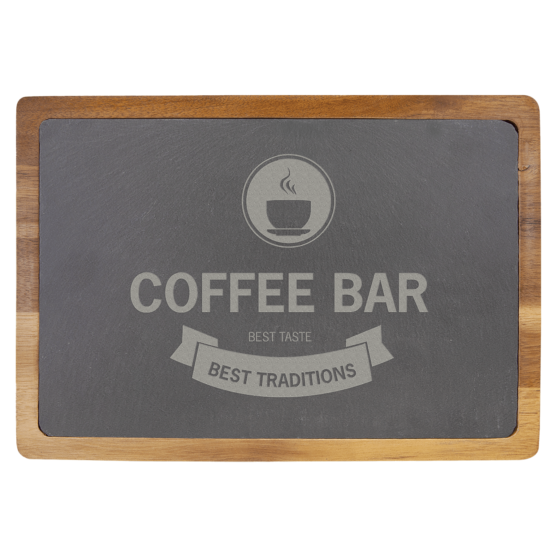 13" x 9" Acacia Wood/Slate Cutting Board