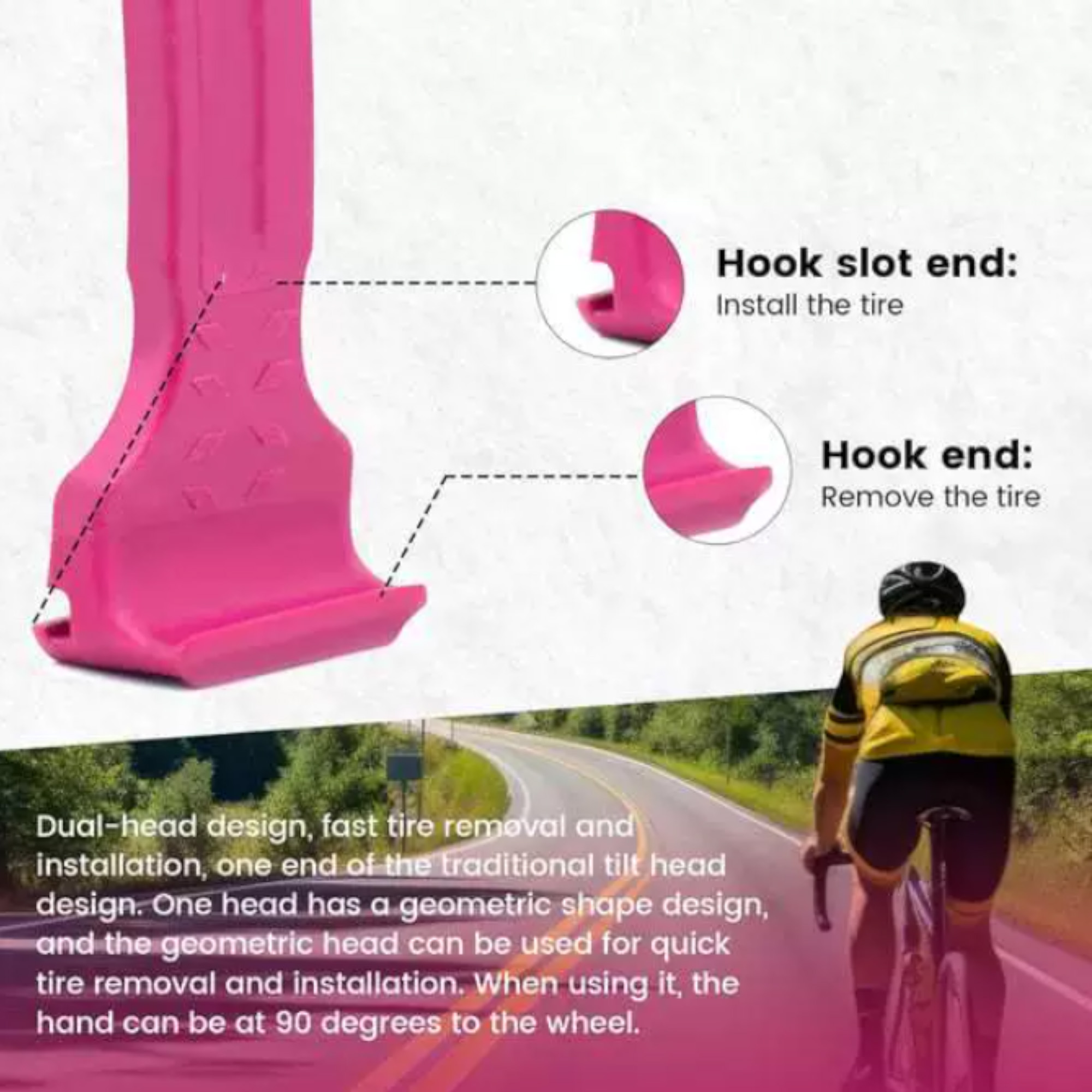 2 in 1 Bicycle Tyre Lever Crowbar Portable Multifunctional 5