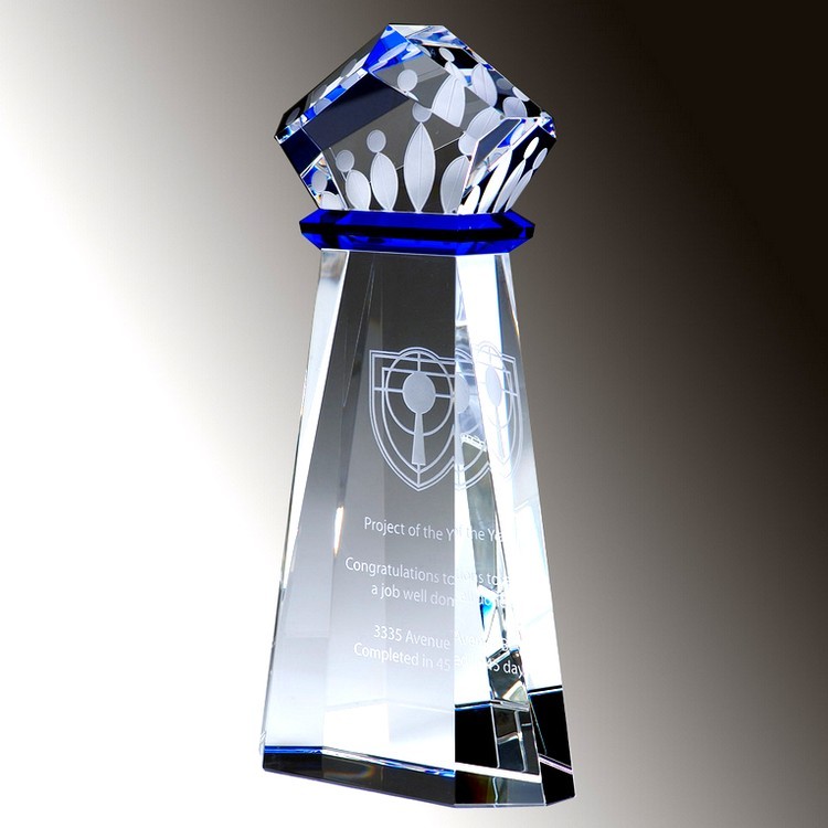 Unique Crown Achievement Crystal Award 2