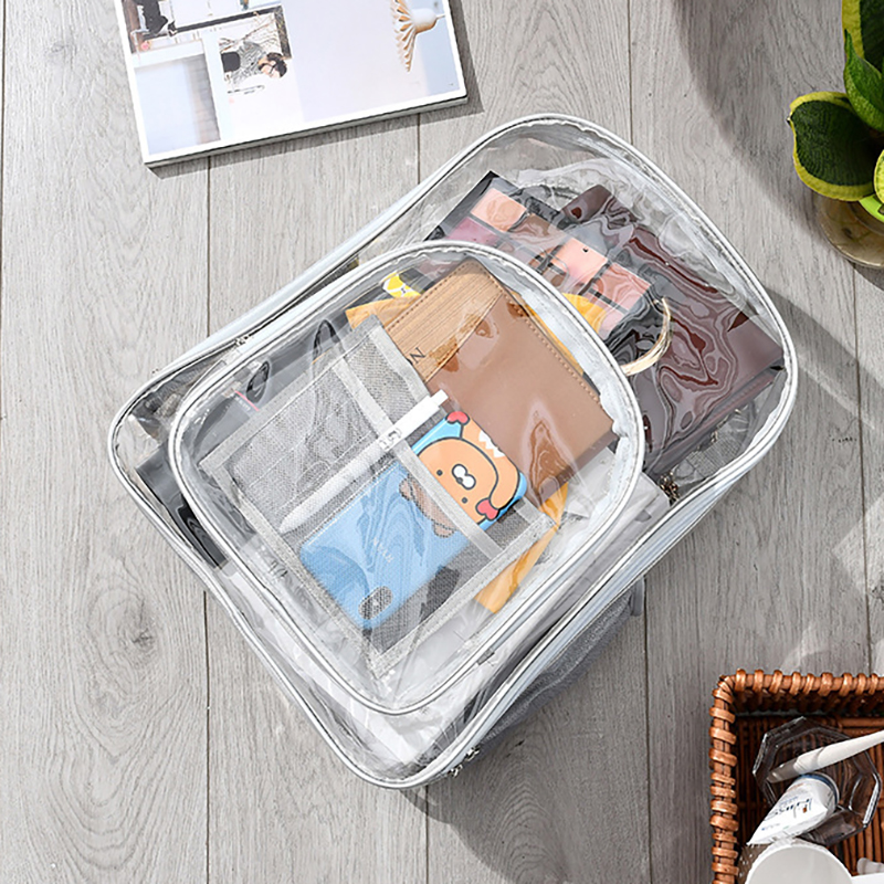 Clear PVC Backpack for Women Men 14