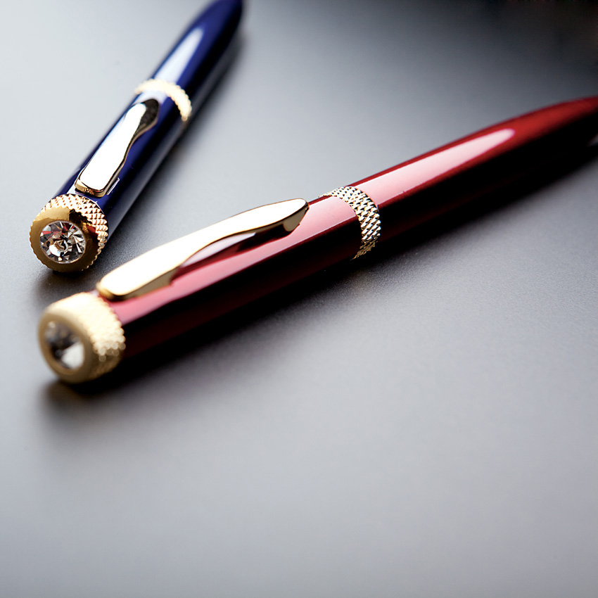 Diamond Crystal On Top Ballpoint Twist Brass Pen 5