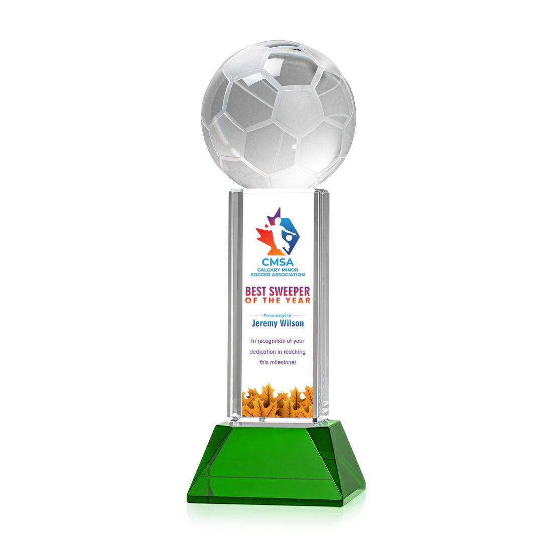 Soccer Ball VividPrint™ Award on Stowe - Green 9
