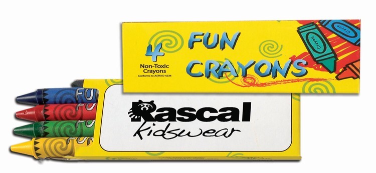 4 Pack Crayons without Imprinted Box