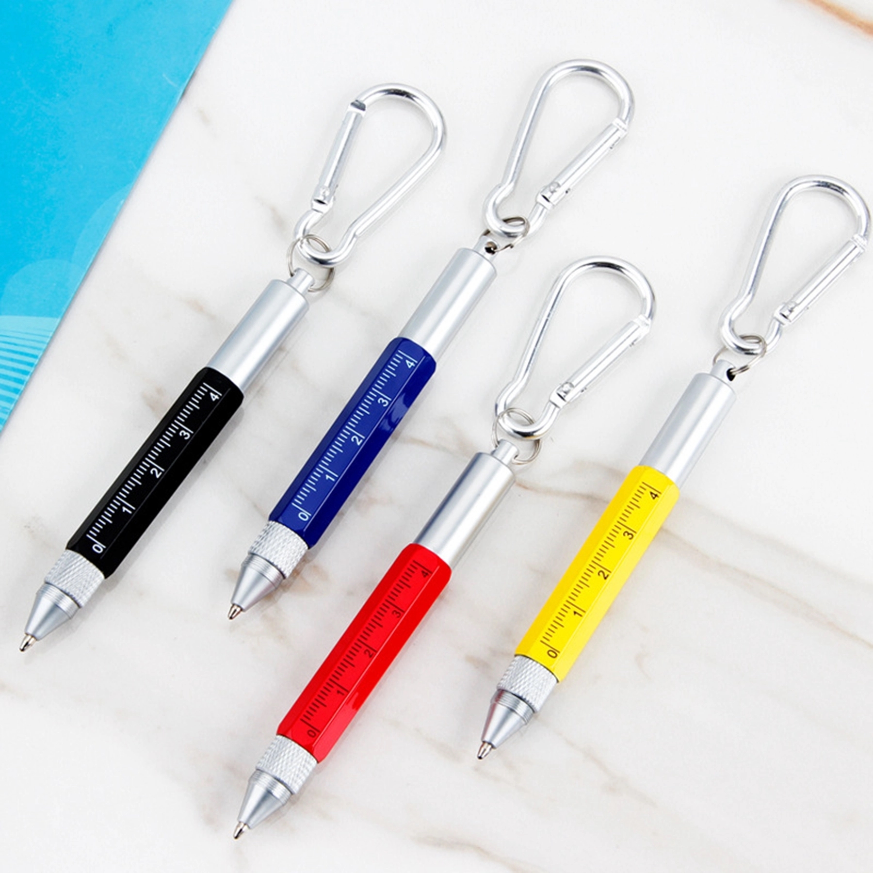 Screwdriver Ruler Stylus Pen With Carabiner 4