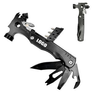 Stainless Steel Hex Wrench Safety Hammer Tool Kit With Flashlight 10