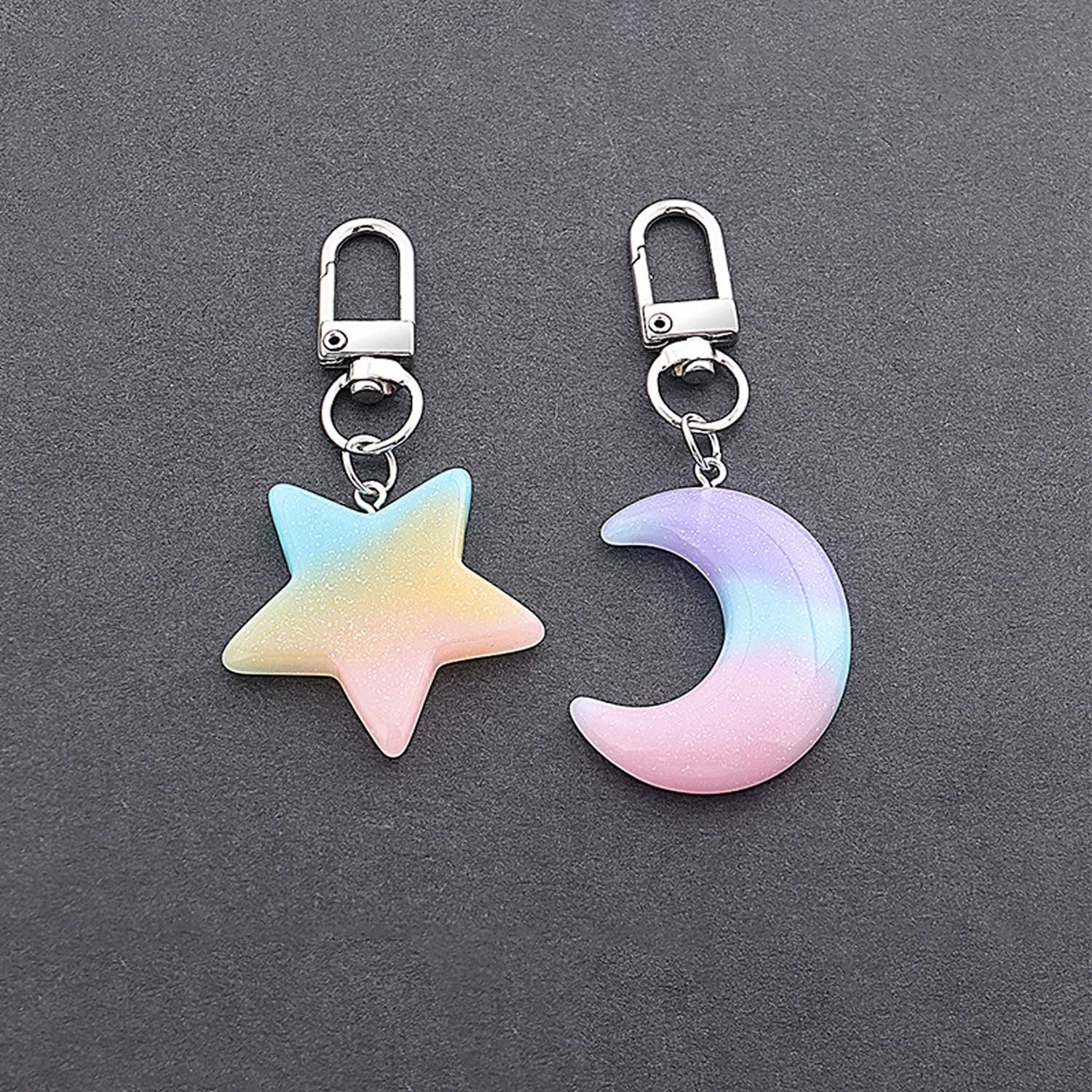 Cute Star & Moon Resin Keychain 5