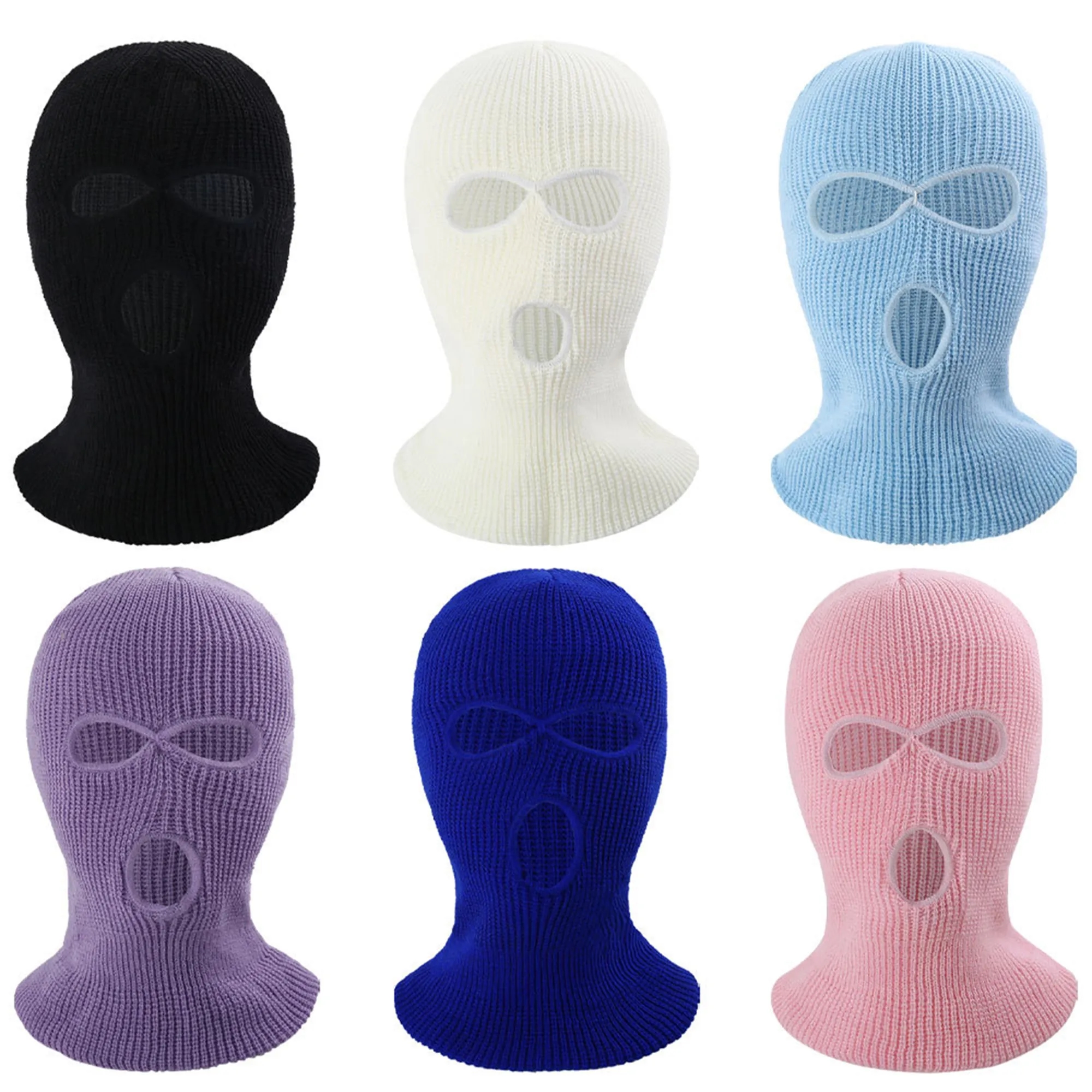 Winter Warm 3 Holes Knit Ski Balaclava Mask MOQ50pcs 2