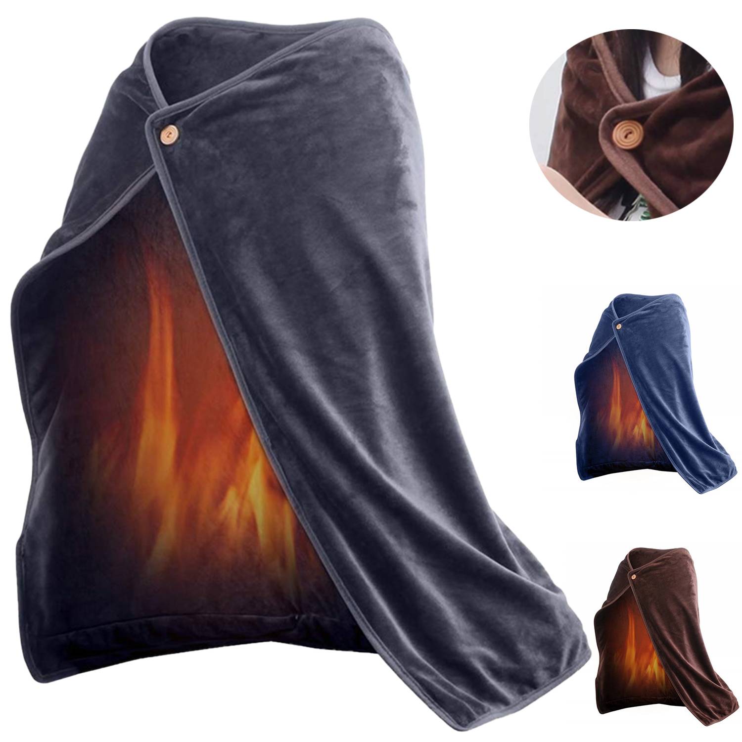 Electric Heated Wearable Blanket Wrap Shawl 9