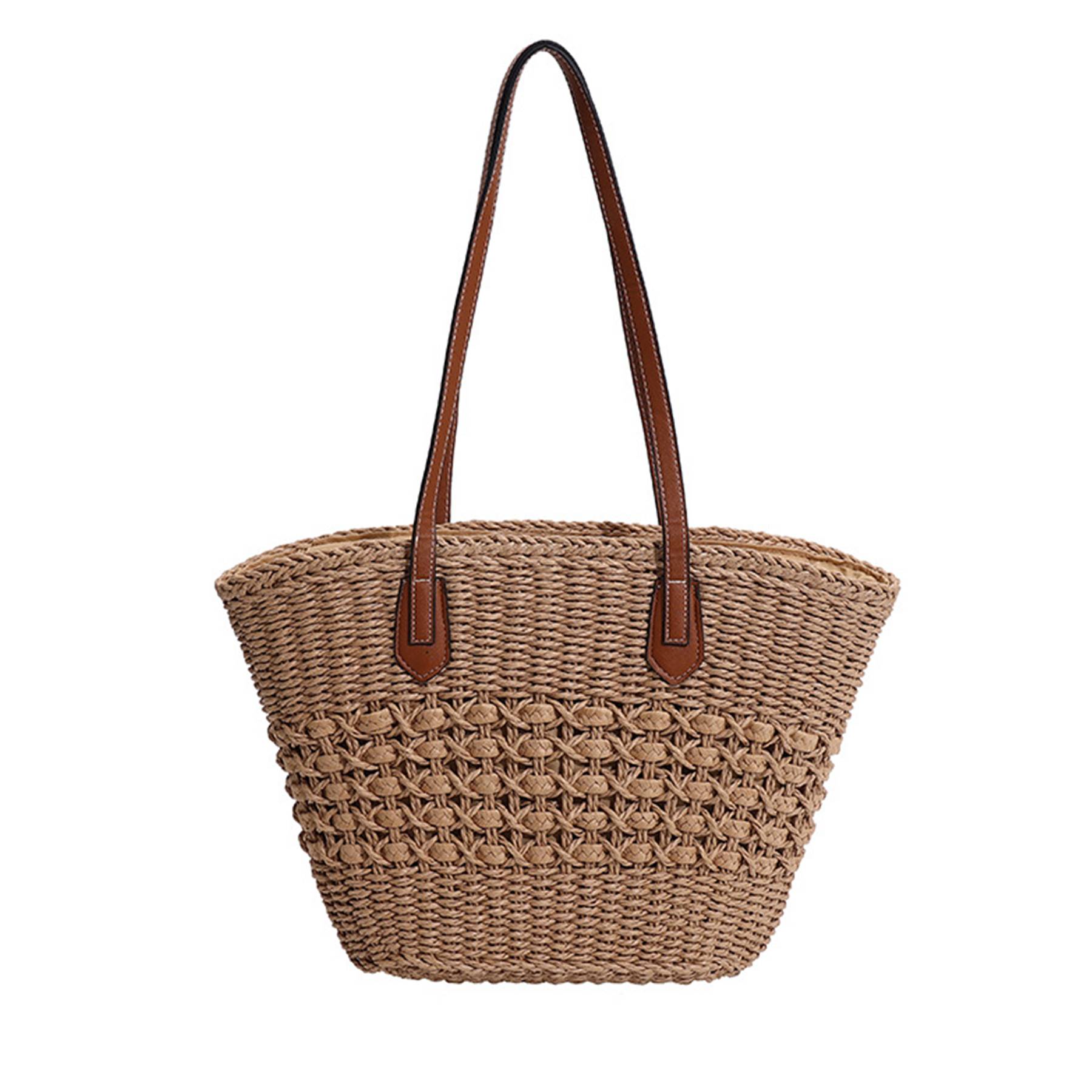 Straw Summer Large Shoulder Tote Beach Bag 5