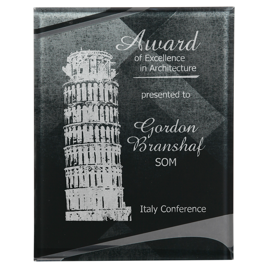 7.75" x 9.75" Black & Silver Apex Plaque Award