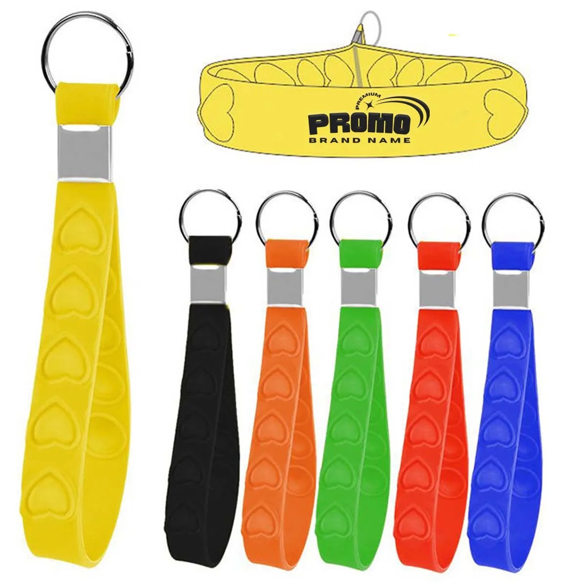 Custom Branded Silicone Keychain Wristband 3
