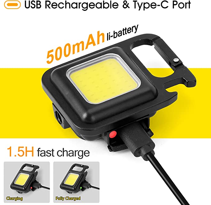 Pocket Led Flashlight with Folding Bracket Bottle Opener and Magnet Base for Running/Finishing 6