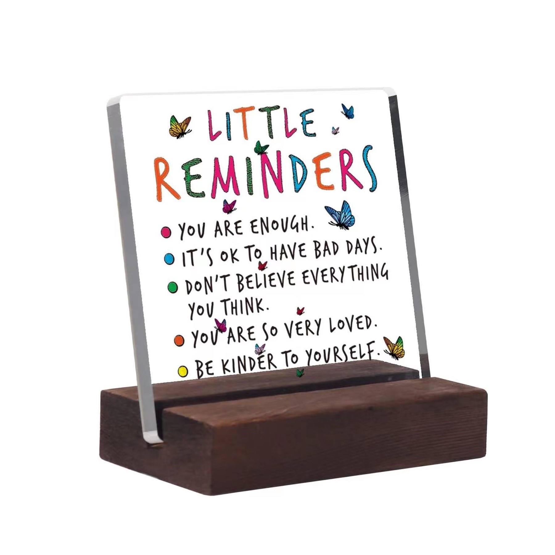 Acrylic Desk Decorative Sign with Wooden Base (direct import) 9