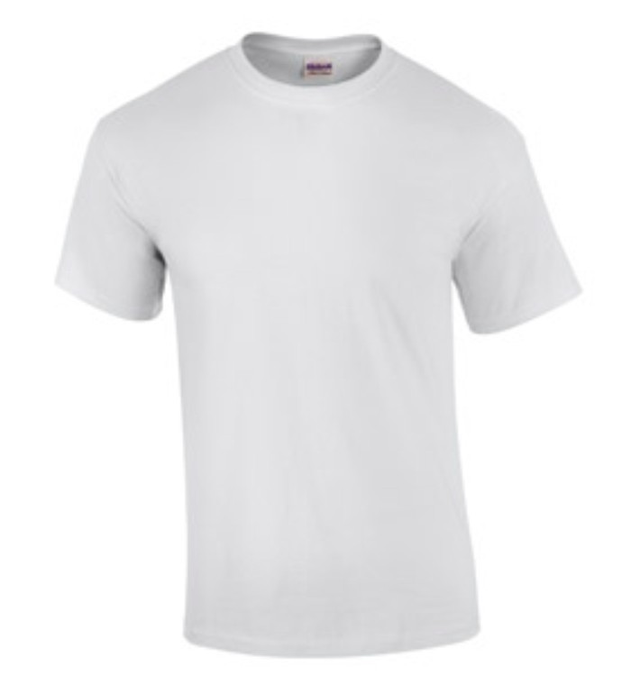 Screen Printed G2000 100% Cotton White or Natural T-shirt 1