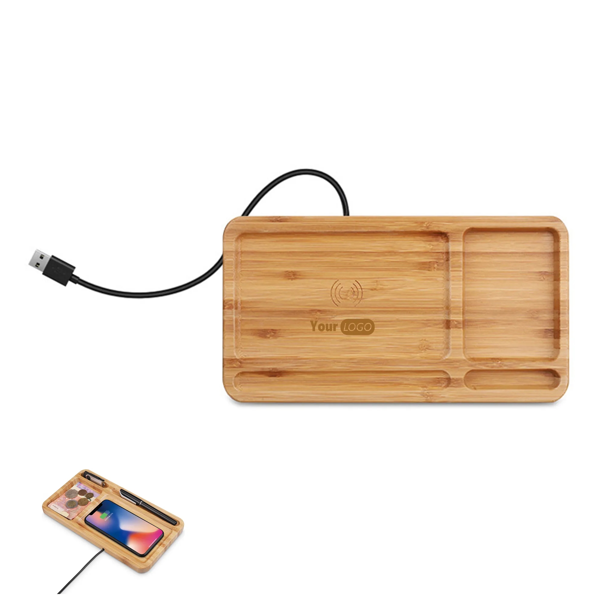 Bamboo Fast Wireless Charger Stand Wood 5