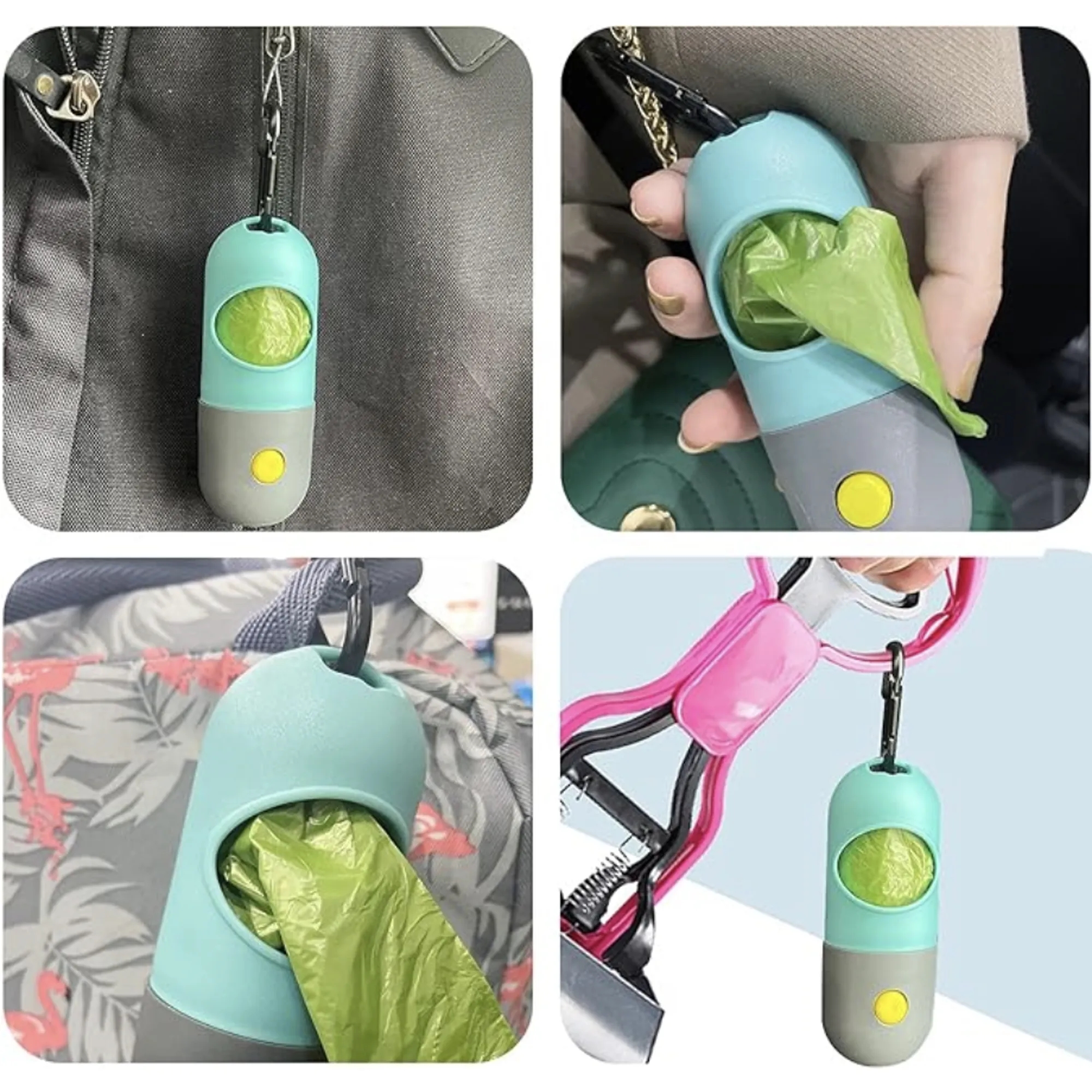 1.7"x4.3" Poop Bag Dispenser With LED Flashlight 2