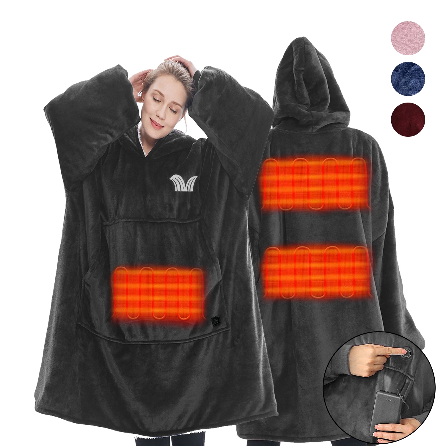 Soft Electric Blanket Heated Throw Poncho Wrap 1