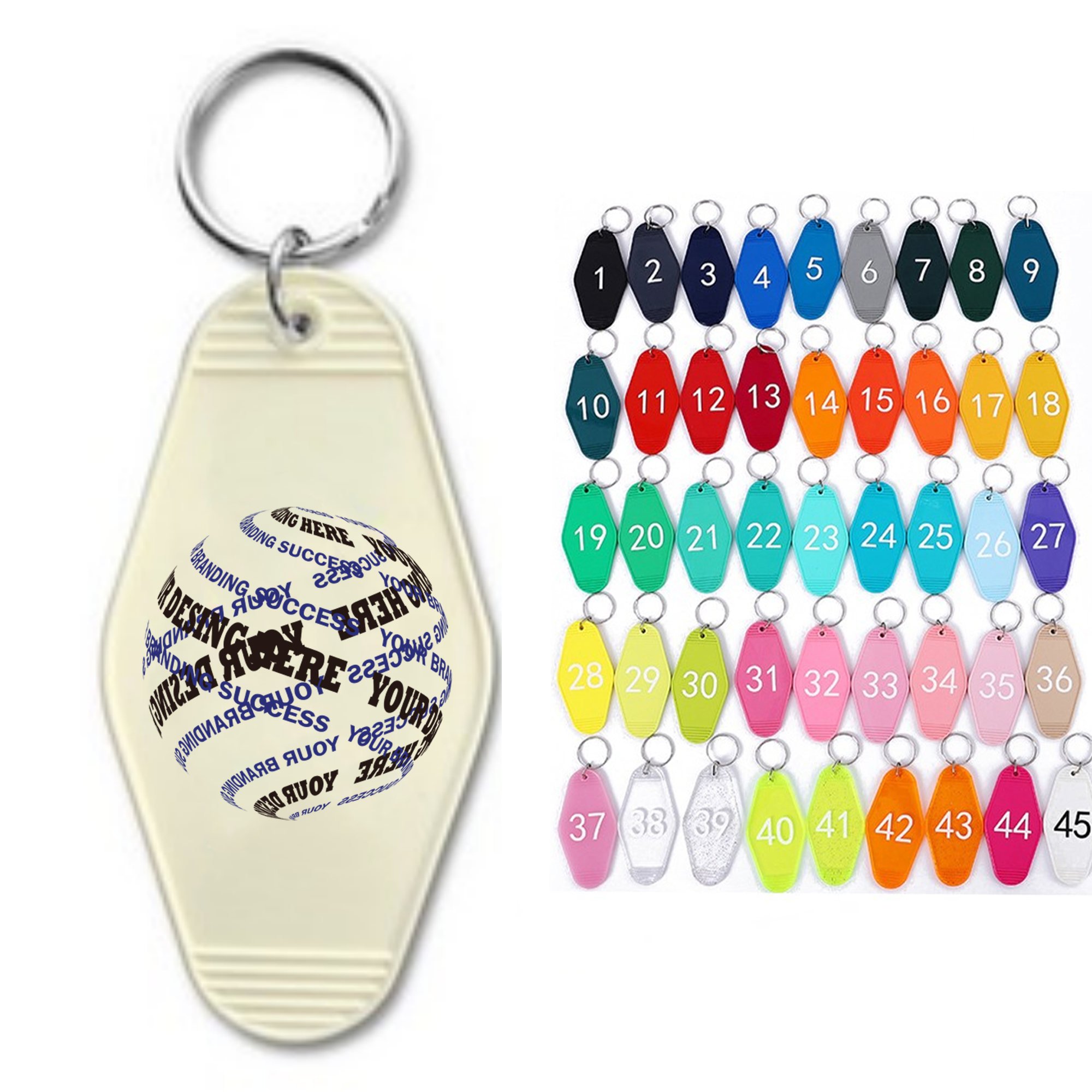 Vintage Plastic Hotel Keychain Motel Key Tag 3