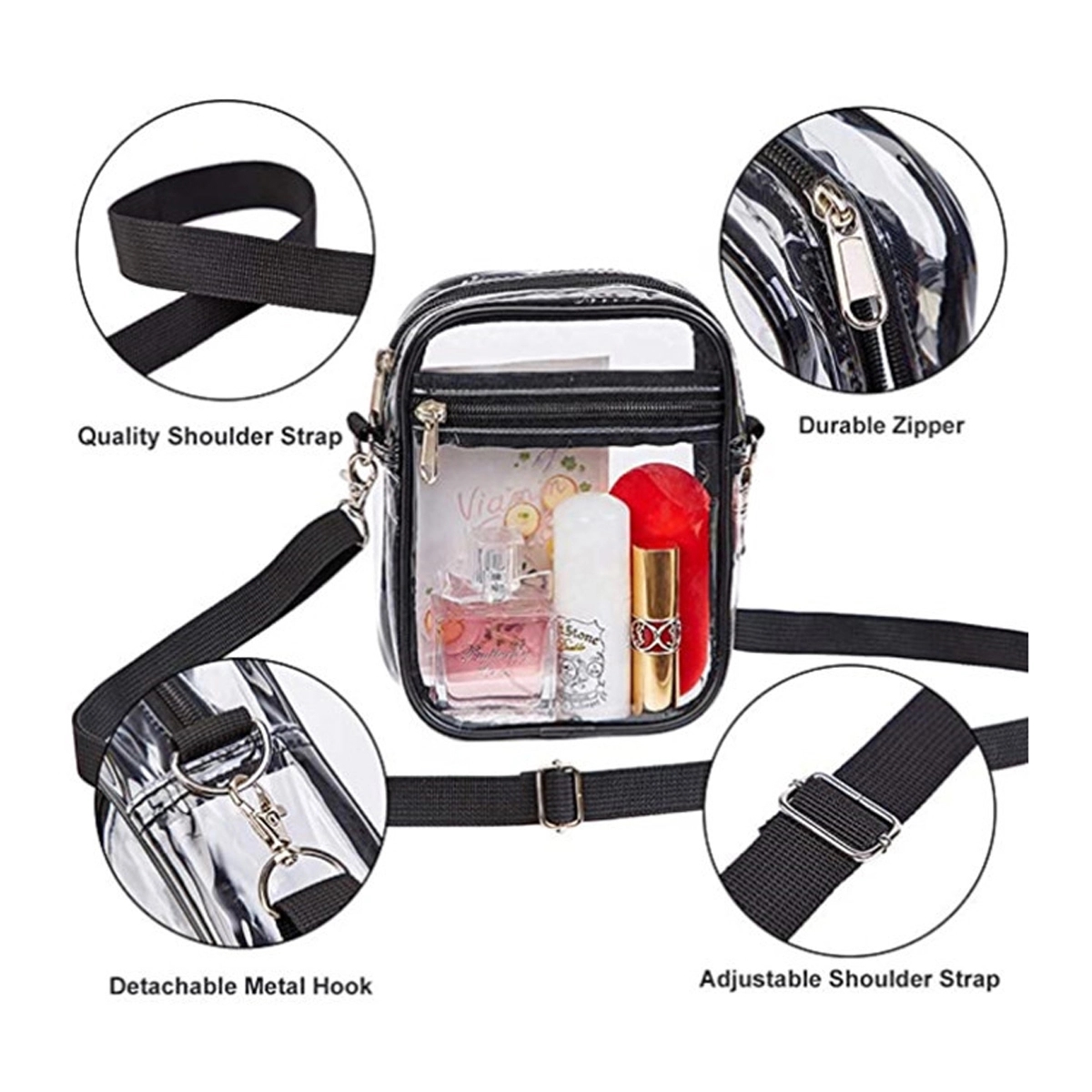Crossbody Purse Transparent Handbag With Adjustable Strap 3