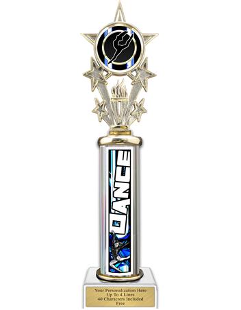 Trophy, 12" Action Matrix Dance Blue 1 column, 2