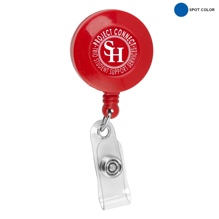 "Bellefontaine VL" 30" Cord Round Retractable Badge Reel and Badge Holder with Rotating Alligator Cl 22