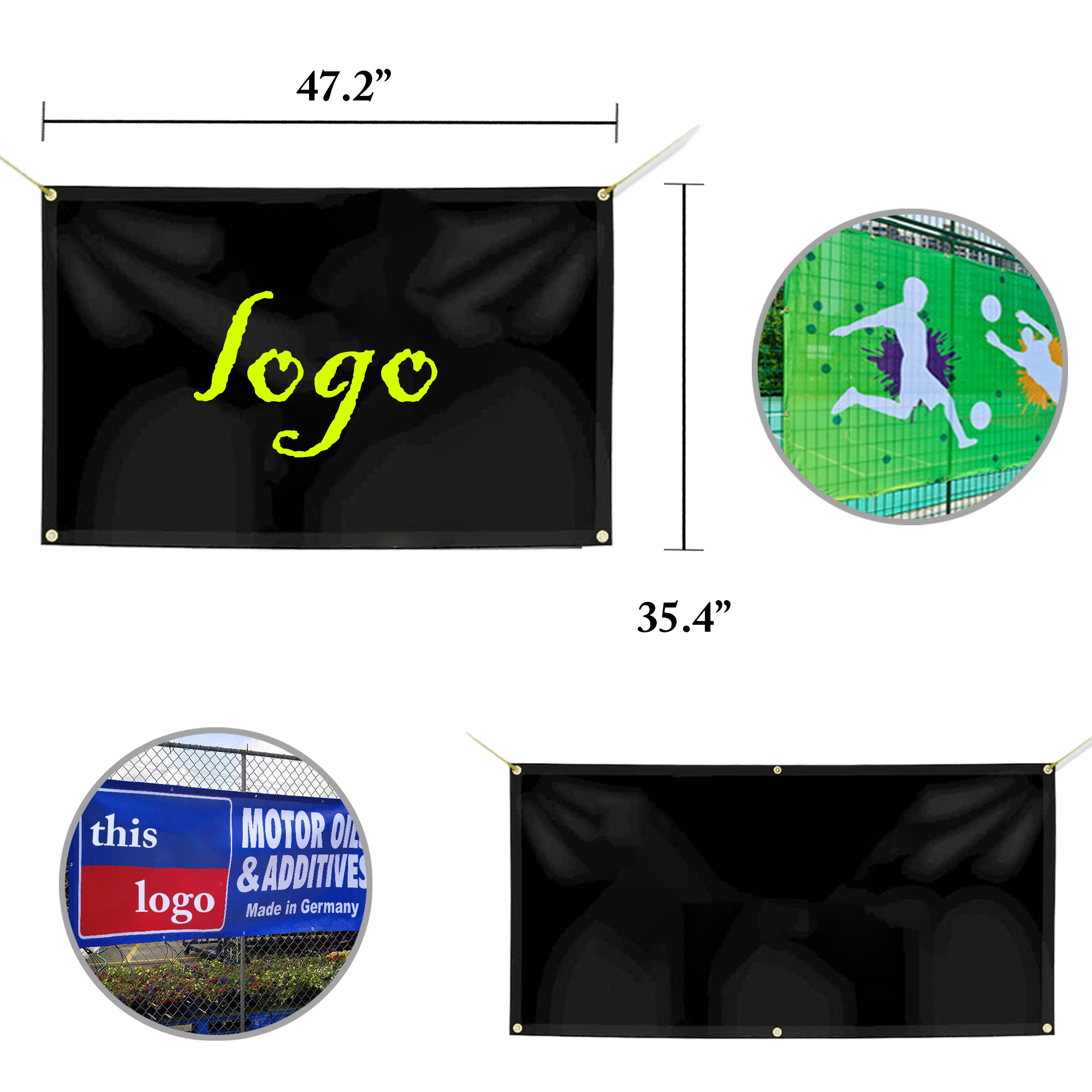 MOQ1 Custom Waterproof 360g PVC Birthday Banner 2