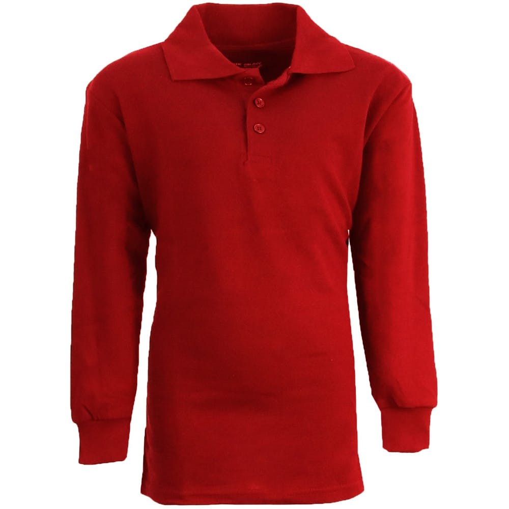 Boys' Uniform Polo Shirts - Sizes 16 - 20 Red Long Sleeve 2