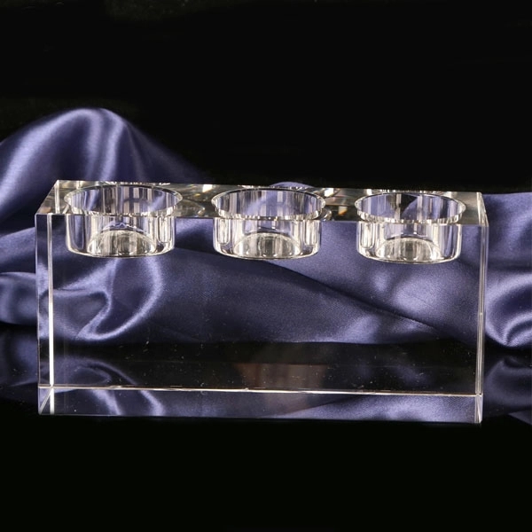 3 Holes Crystal Tealight Candle Holder 2