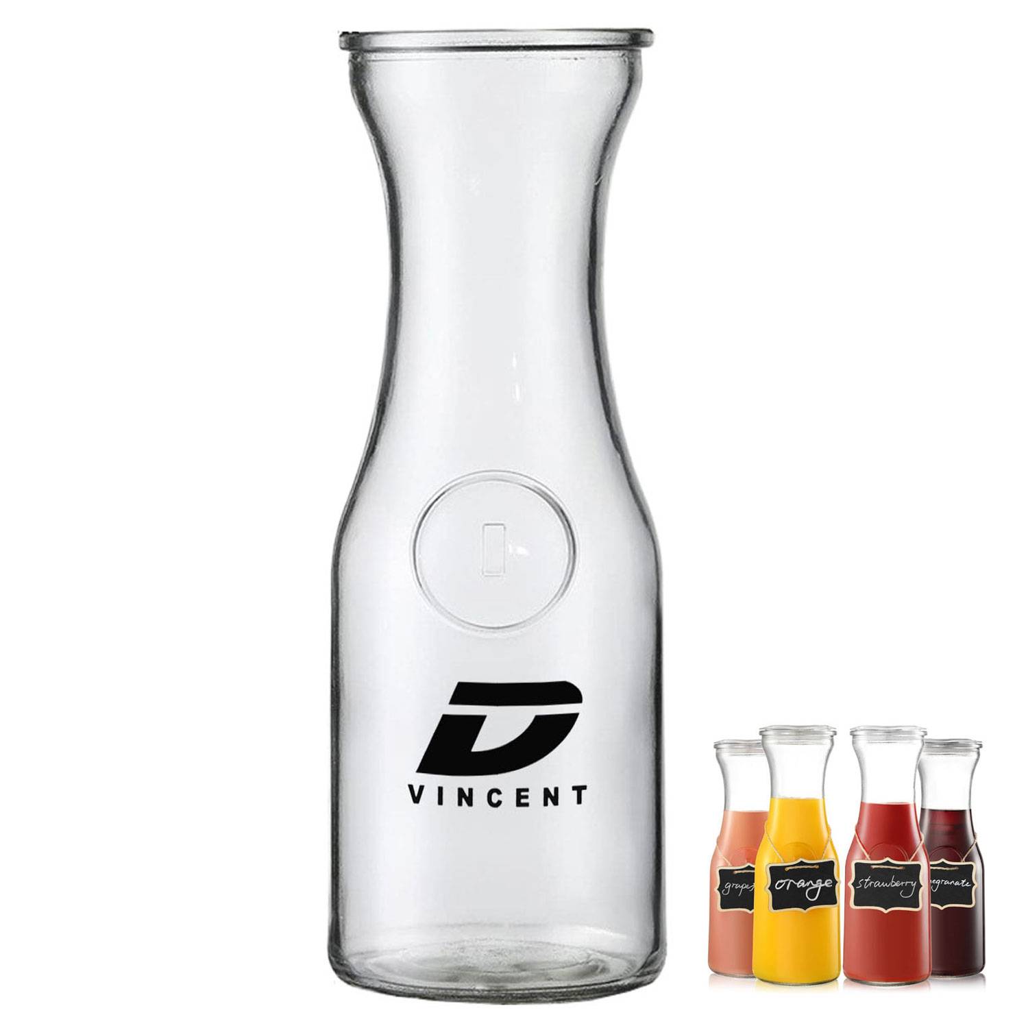 34 oz. Clear Glass Carafes 1