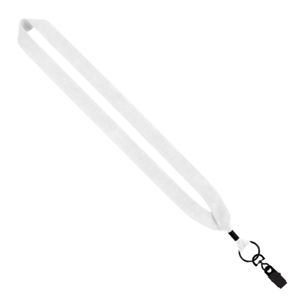 1" Cotton Lanyard with Metal Crimp & Metal Bulldog Clip 21