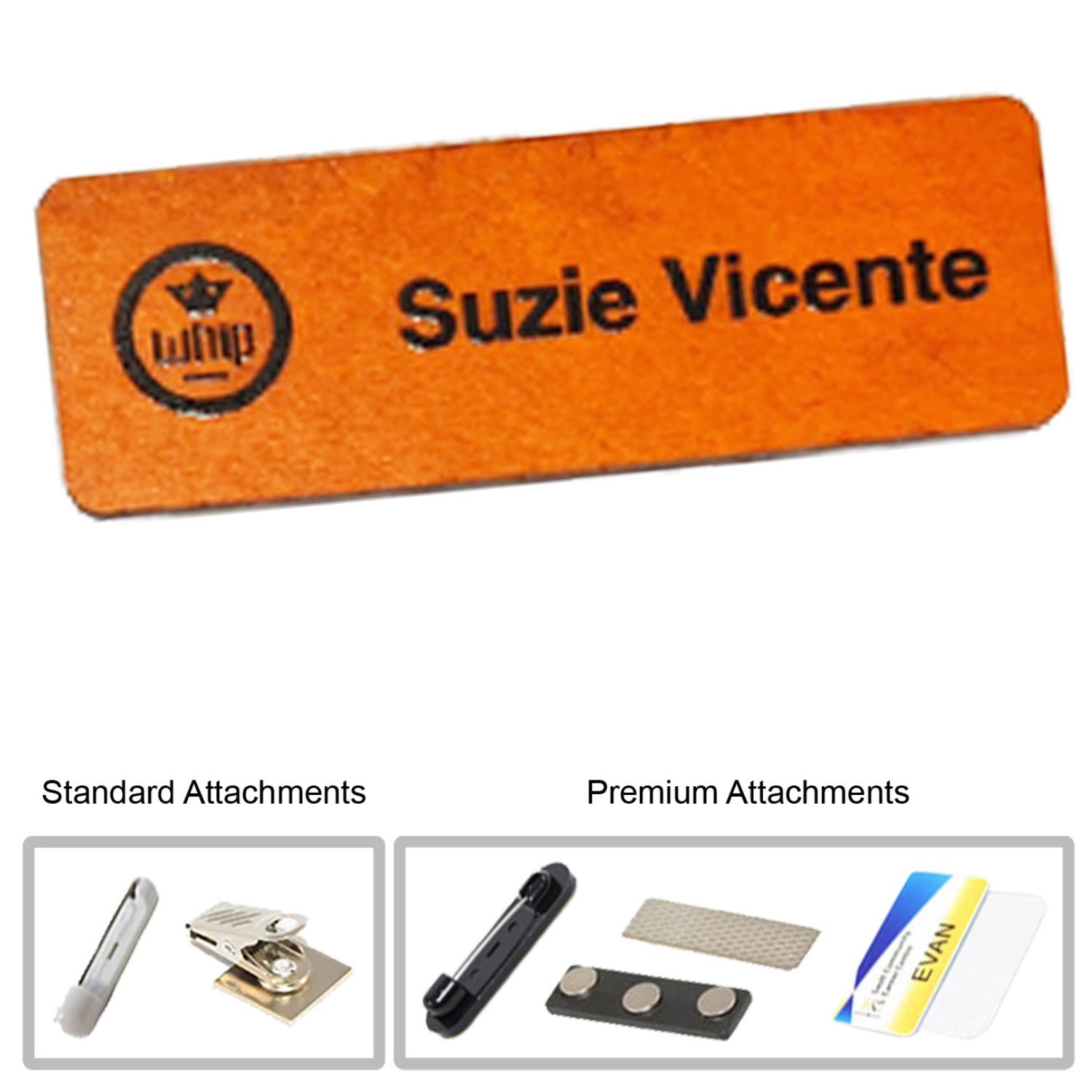 3"W x 1"H Printed Wood Badge 2