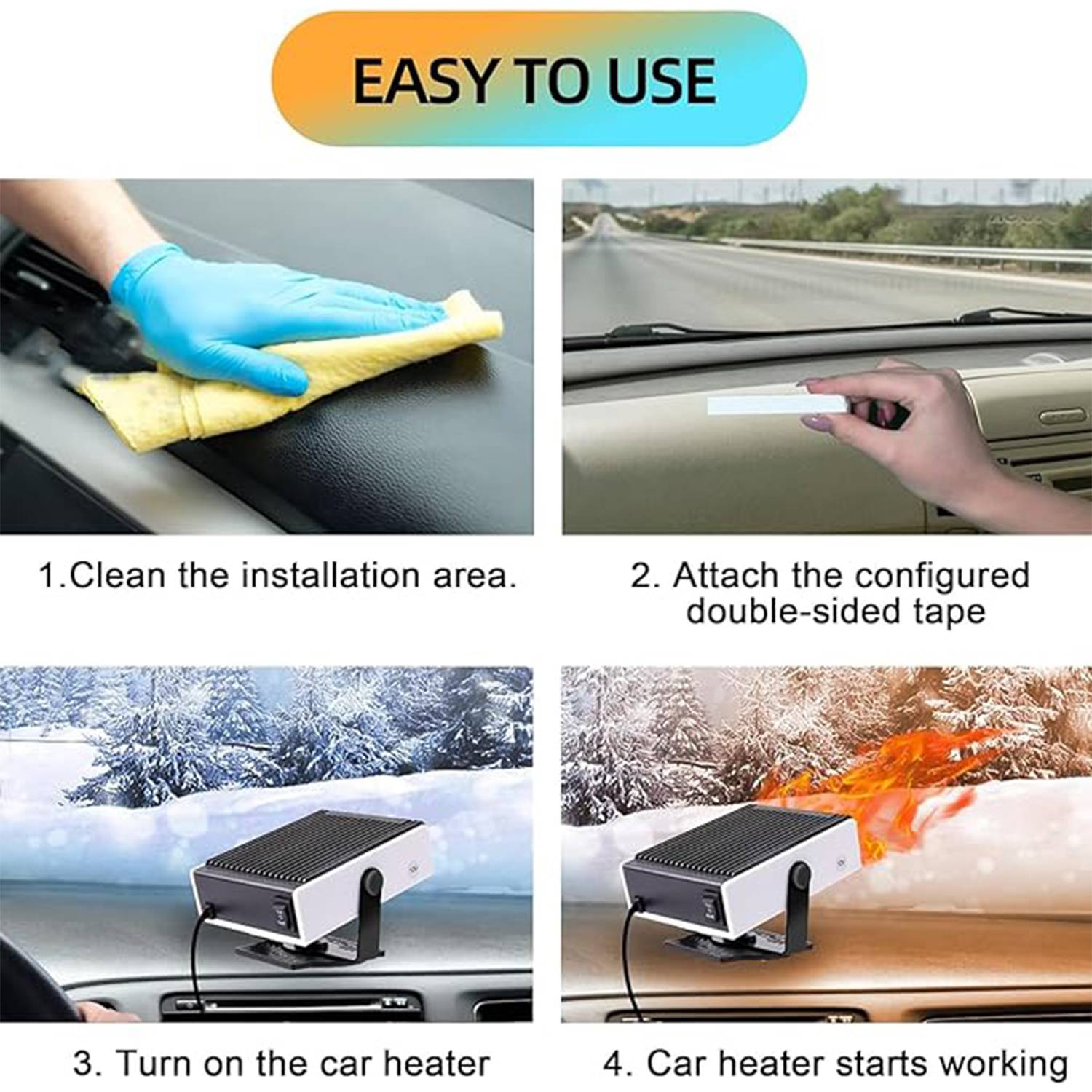 Portable Car Heater Fast Demisting Defroster 7