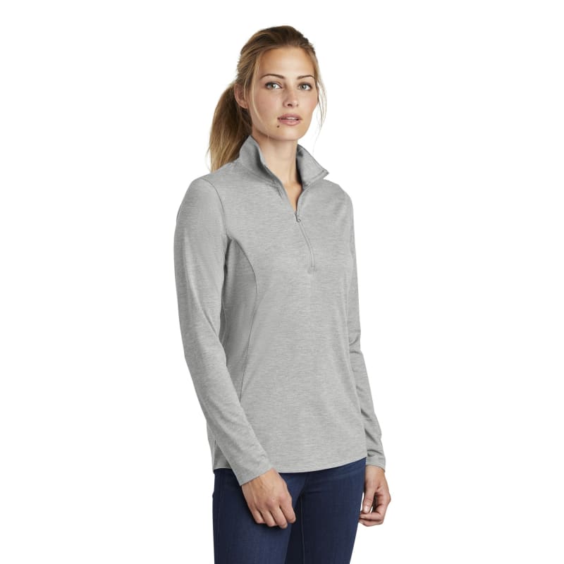 Sport-Tek Women's PosiCharge Tri-Blend Wicking 1/4-Zip Pullover. 12